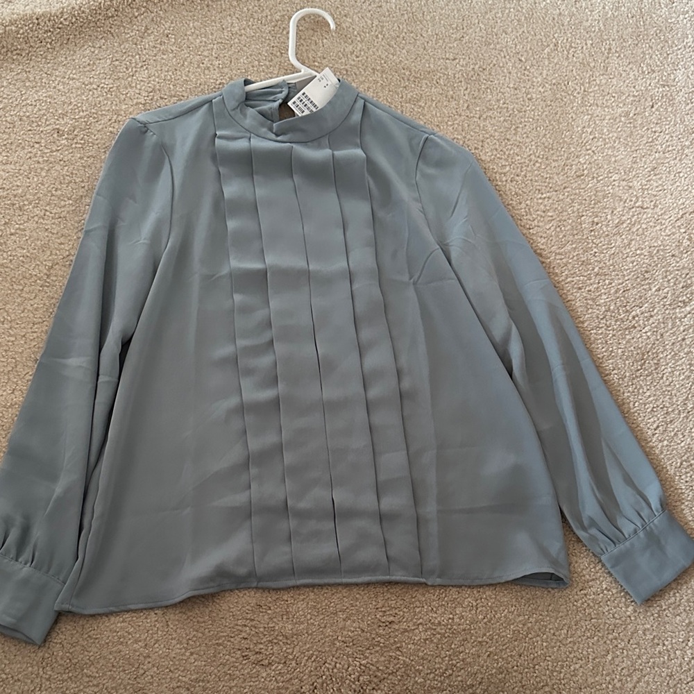 Elegant Dusty Blue/Gray Women's Top
